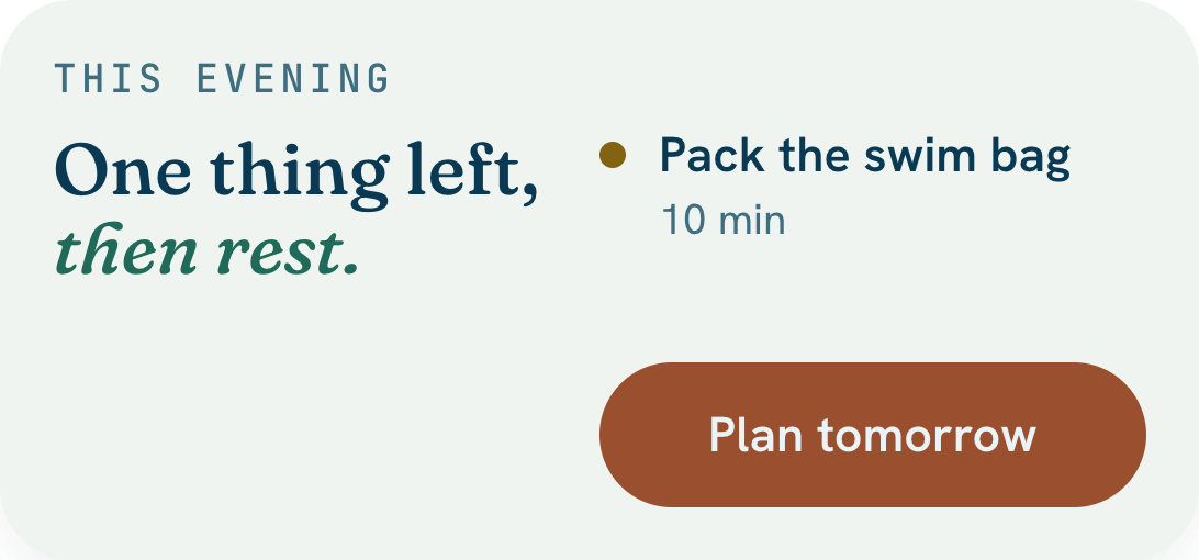 Plan tomorrow widget